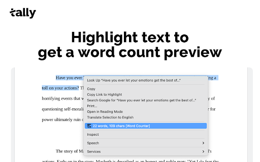 Word Counter (Tally) screenshot