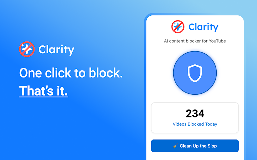 Clarity: Hide AI Videos on YouTube screenshot