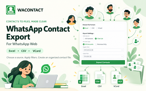 WAContact: WA Contact Extractor - Export WhatsApp Contacts to Excel/CSV/VCF screenshot
