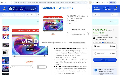 Walmart Affiliates Toolbar screenshot