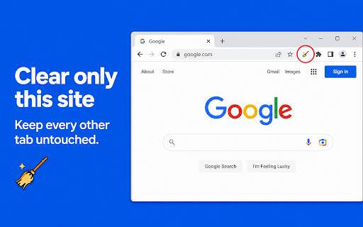 Clear Data for Current Site screenshot