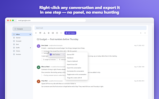 Mail Toolbox for Gmail™ screenshot