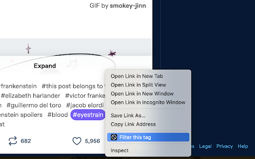 Filtering+ for Tumblr screenshot