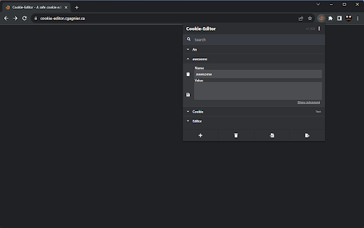 Cookie-Editor screenshot