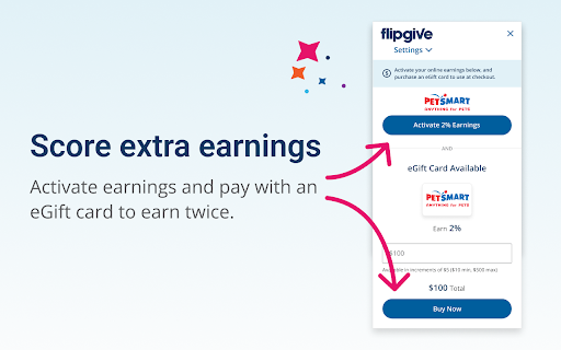 FlipGive Earnings Extension screenshot