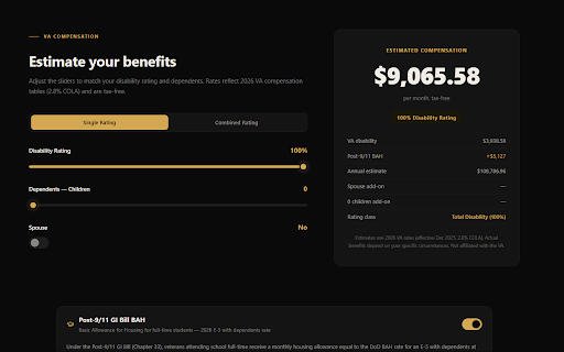 VA Claim Tracker — VeteranHQ screenshot