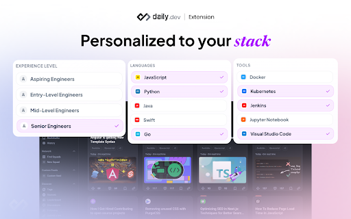 daily.dev | Developer News Done Right, in Every New Tab screenshot
