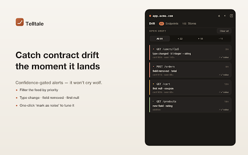 Telltale - API Drift & Schema Monitor (Deep) screenshot