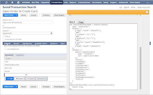 NetSuite: Saved Search and Dataset Export screenshot