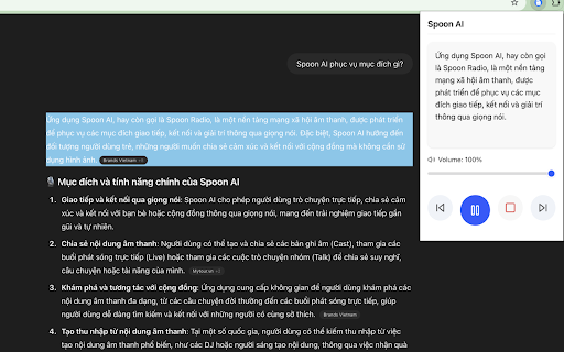 Spoon AI: Trợ lý đọc tiếng Việt screenshot