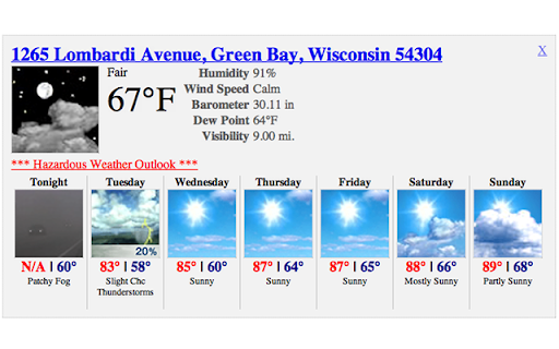 NOAA NWS Weather Forecast screenshot