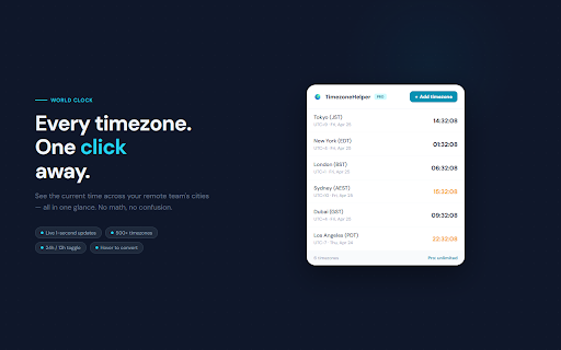 TimezoneHelper — World Clock for Remote Teams screenshot