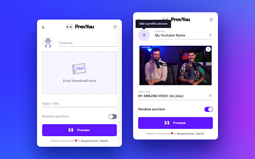PrevYou — YouTube Thumbnail Previewer screenshot