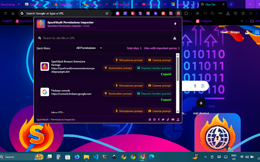 SparkVault Permissions Inspector screenshot