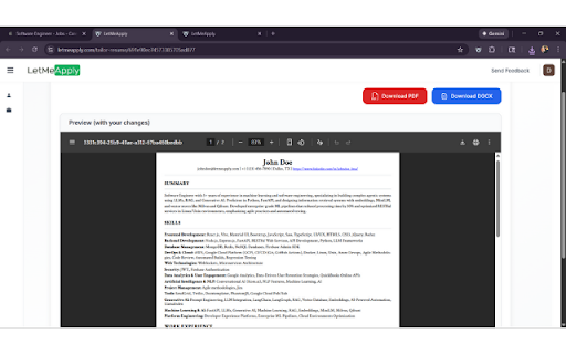 LetMeApply: AI Assistant on Every Job Page screenshot