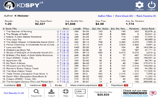 KDSPY – Keyword Research for Authors screenshot