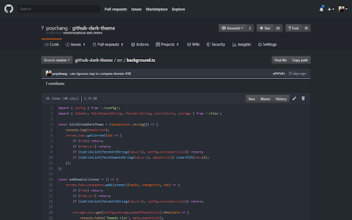 GitHub Dark Theme screenshot