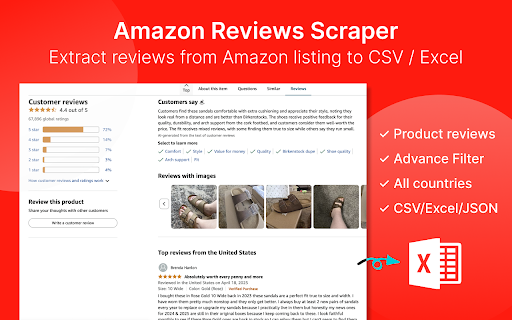 Amazon Reviews Scraper - Extract Amazon Reviews to CSV/Excel/JSON screenshot