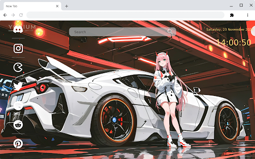 Toyota GR86 with Anime Girl Live Wallpaper screenshot