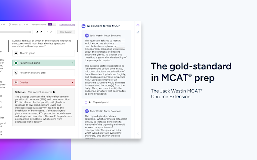 The Jack Westin MCAT® Chrome Extension screenshot