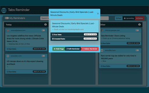 Tabs Reminder screenshot