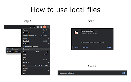 Custom New Tab URL screenshot