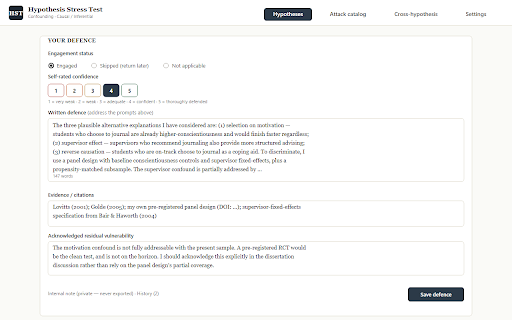 Hypothesis Stress Test screenshot
