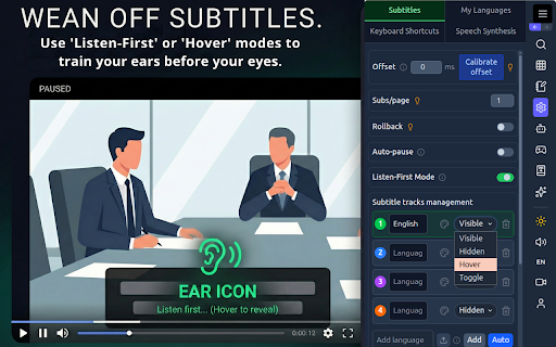 Subtiltée: Learn Languages: Netflix, YouTube & More (Language Reactor Alt) screenshot