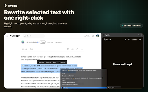 Ryddle AI: Chat with Webpages & PDFs screenshot
