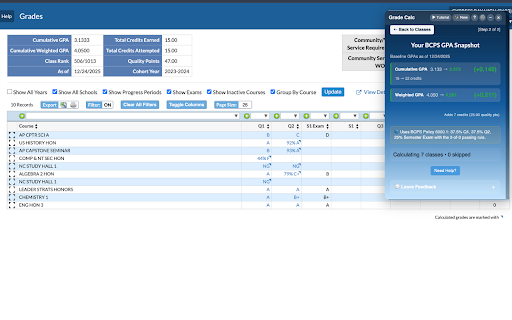 Focus Grade Calculator screenshot