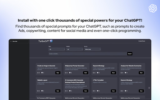 TurboGPT - Super Powers in your Chat GPT screenshot
