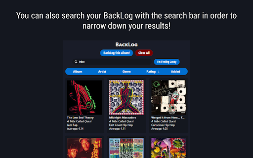 BackLog for Rate Your Music screenshot