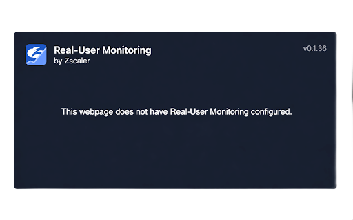 Zscaler Real User Monitoring (RUM) screenshot