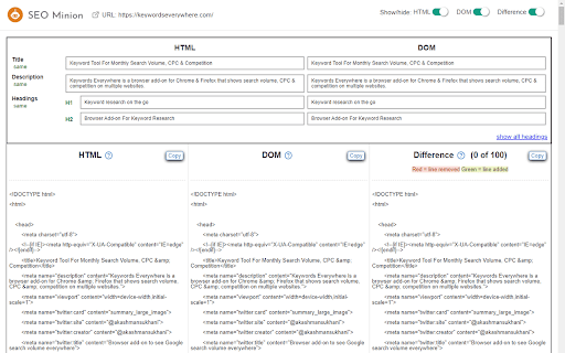 SEO Minion screenshot
