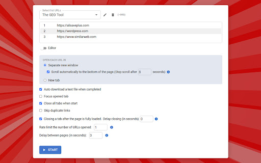 Bulk URL Opener Plus screenshot