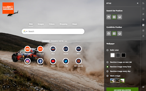 FIA World Rally Championship Homepage screenshot