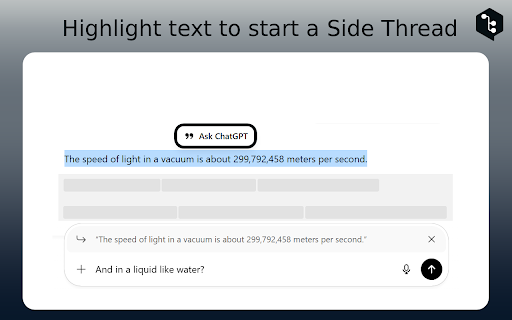 ChatGPT Side Threads – Branch Conversations Easily screenshot