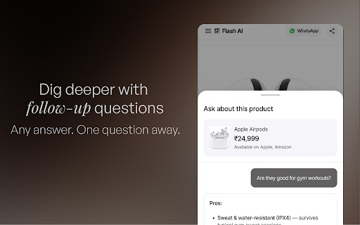 Flash AI -  Unbiased Reviews. Lowest Prices screenshot