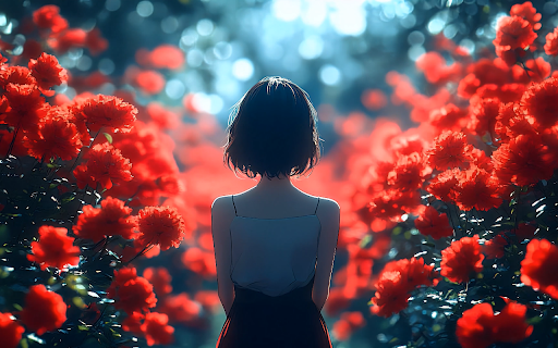 Red Flower Field Live Wallpaper screenshot