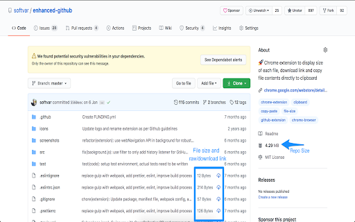 Enhanced GitHub screenshot