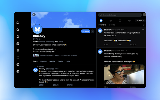 Bluesky Analytics screenshot