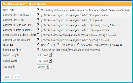 Awesome Window & Tab Manager screenshot