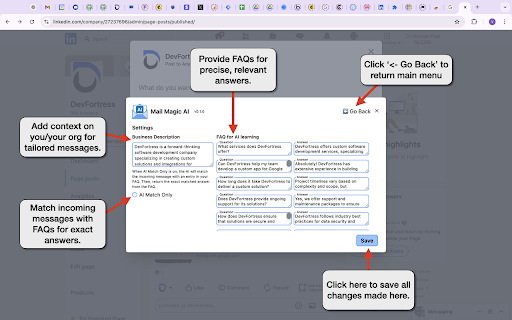 ChatGPT AI assistant for LinkedIn™ screenshot