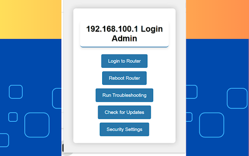 192.168.100.1 Login Admin screenshot