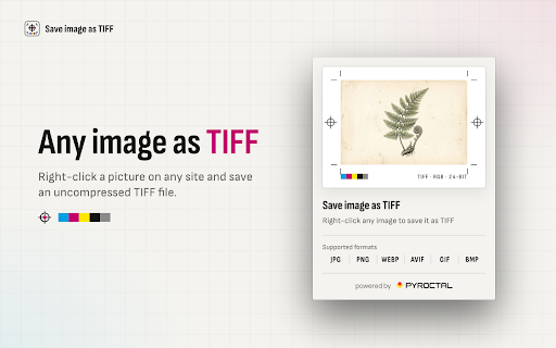 Save image as TIFF — Uncompressed Format Converter for Print screenshot