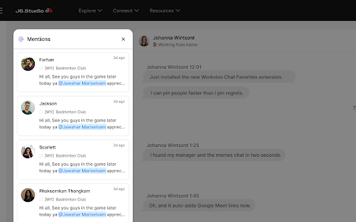 WorkVivo Chat Favorites screenshot