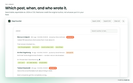 Slop Counter — AI Slop Report Log screenshot