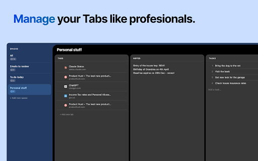 Minimalist Tabs Manager - 1Paper Ai screenshot