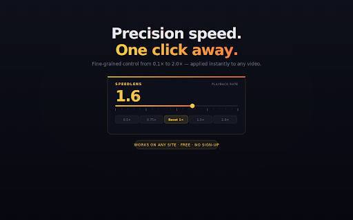 SpeedLens — Fine-Grained Video Speed Control screenshot