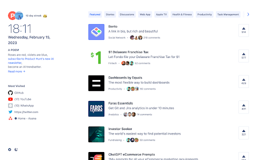 Product Hunt screenshot